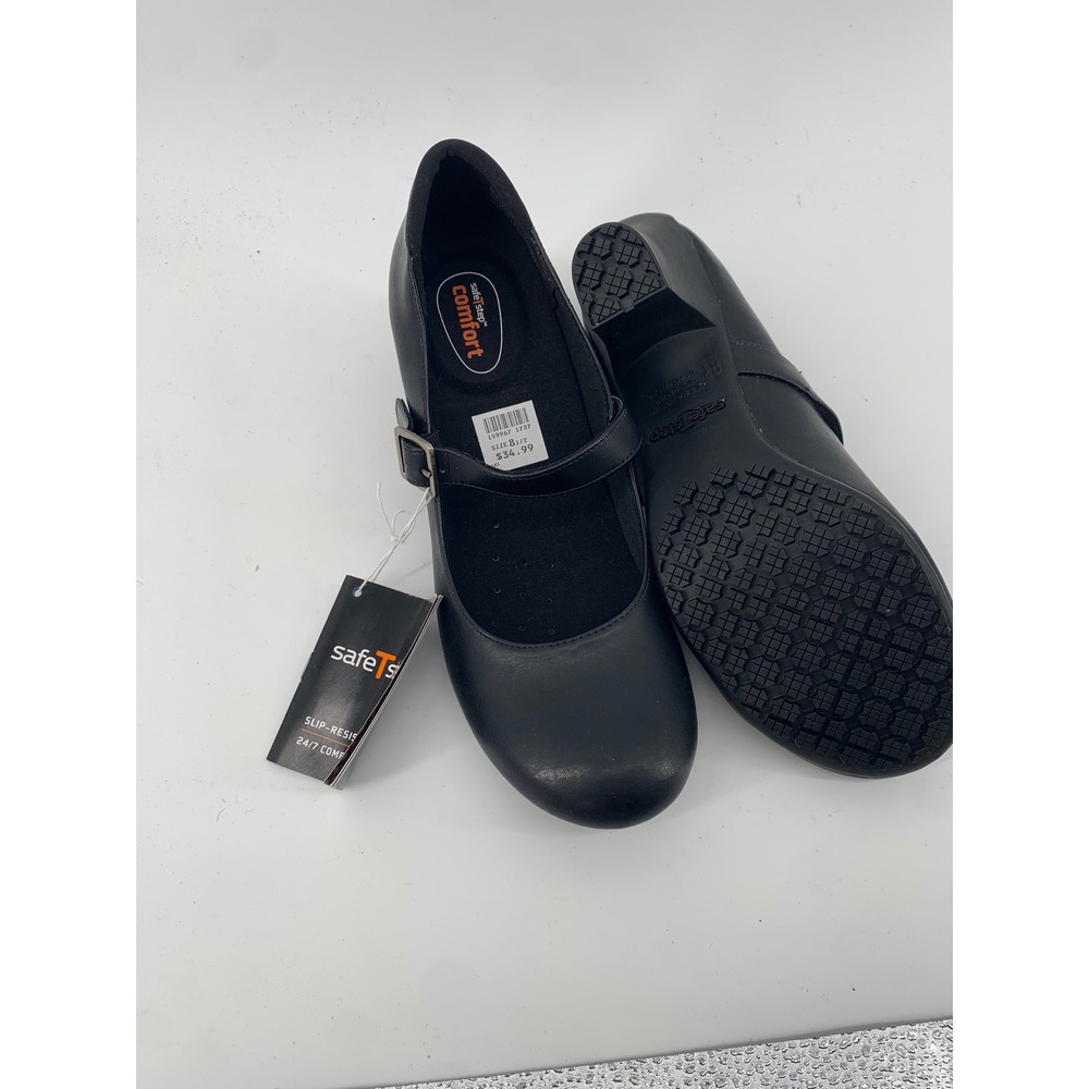 SafeTStep Womens Mary Jane Pumps Black Slip Resistant Work Shoes Size 8.5 NWT